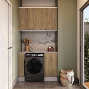 Lavanderia Modulada Kappesberg Celeste 3 Peças Branco/nogueira 120cm