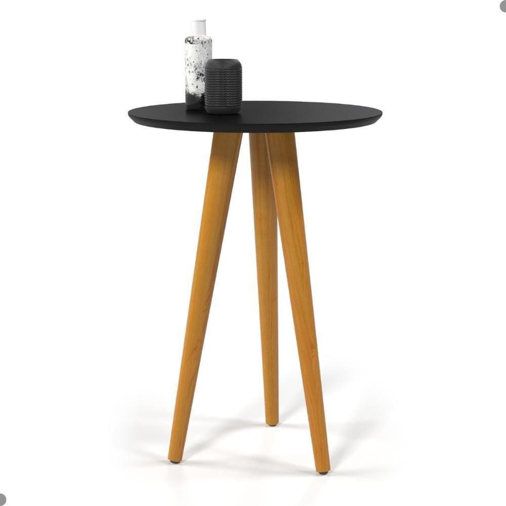 Mesa Para Sala Oval Lateral Tianjin Preto