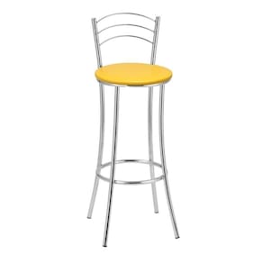 Banqueta Alta Cromada Bc26/a A101 Treparoni Amarelo