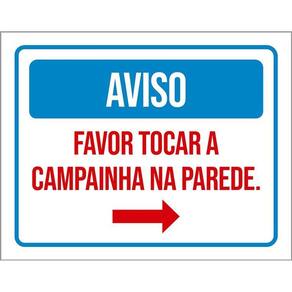 Placa Sinalização Aviso Favor Tocar Campainha Parede 36X46