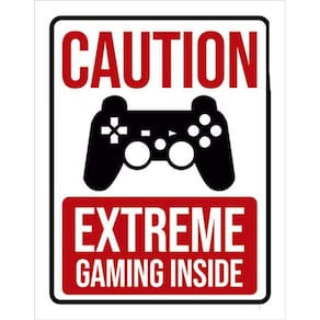 Kit 3 Placas Decorativa - Caution Extreme Gaming Inside Ps