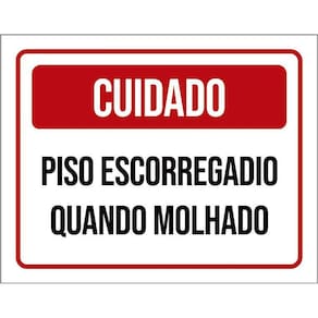 Kit 10 Placas Cuidado Piso Escorregadio Quando Molhado 36X46