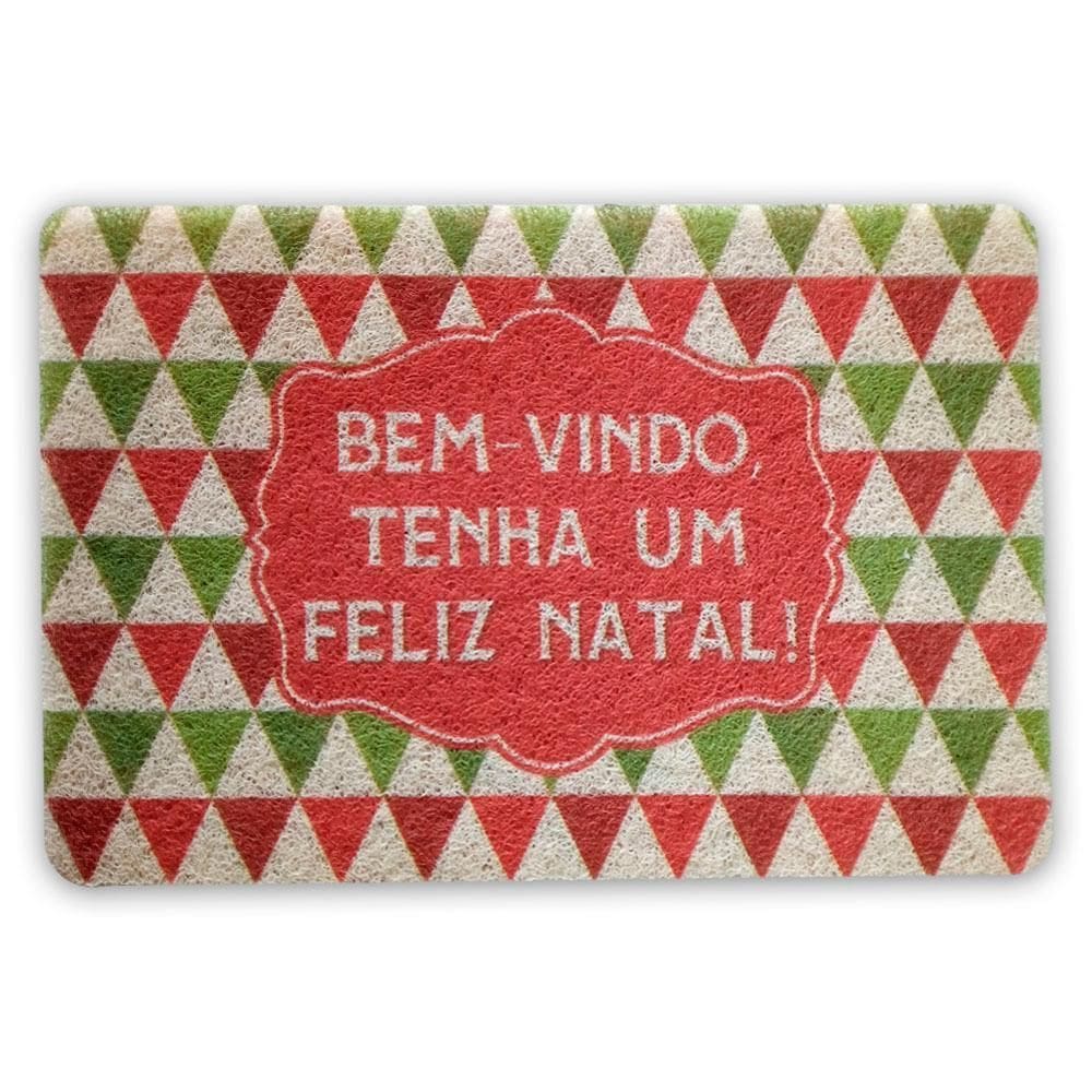 Tapete Natalino Decorativo 38X58Cm Vinil Triangulos Natal