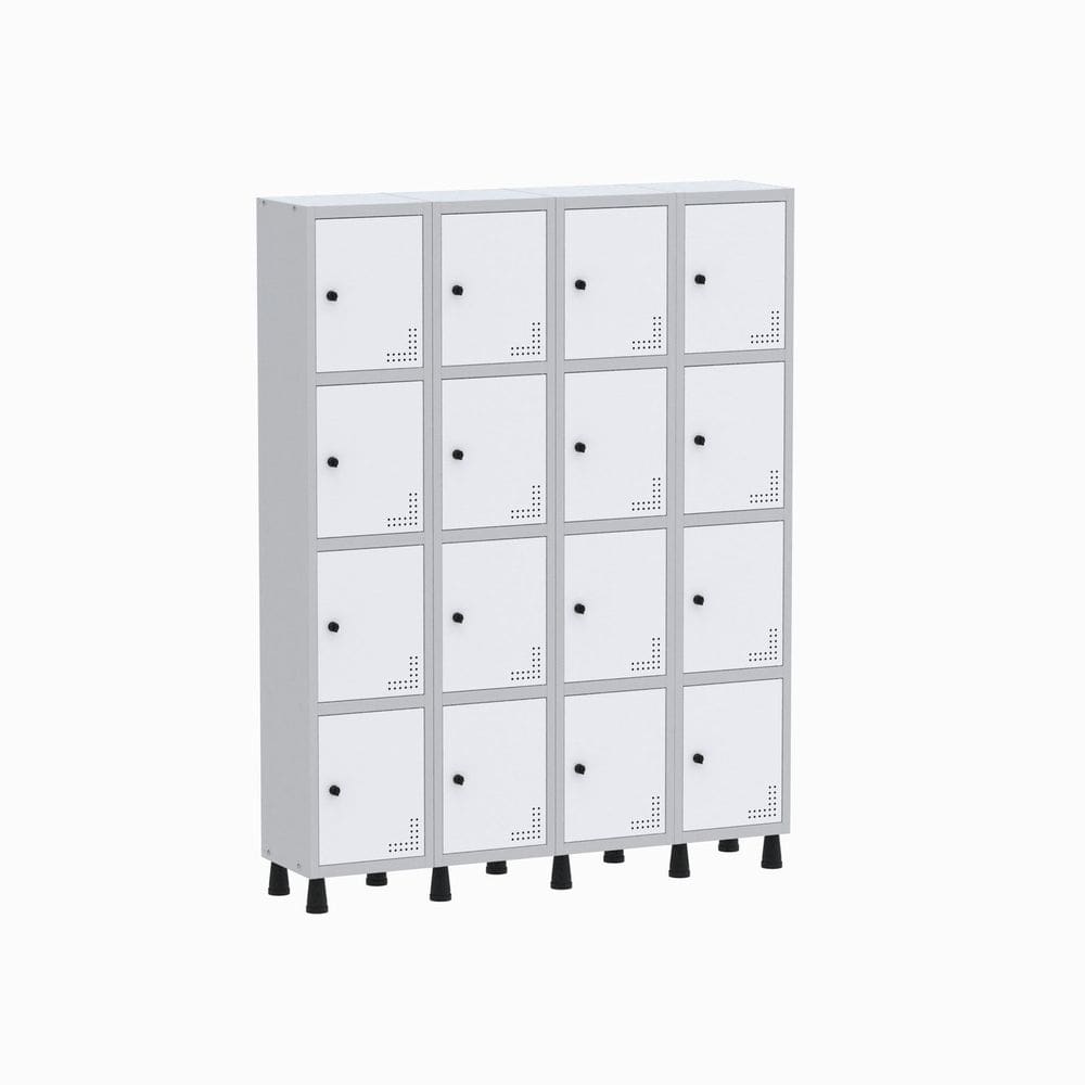 Roupeiro Aço Light 4v 16 Portas Gr304/16 Cinza/Branco