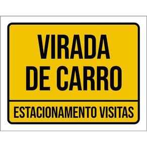 Kit 3 Placas Sinalização Ambiente Virada De Carro