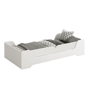 Cama Evolutiva 2 Em 1 Zaki Branco Fosco Com Proteção Lateral Lisa - Reller Móveis Branco Fosco