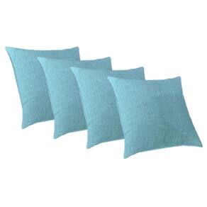 Kit 4 Capas De Almofadas Luxo 50X50 Suede Premium Verde Água