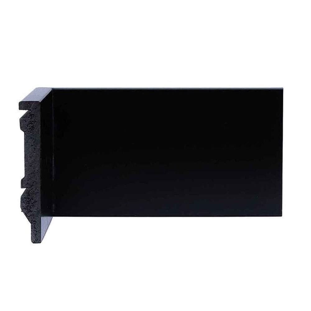 Kit com 15 Barras Rodapé de Poliestireno 10cm X 15mm Frisado 36m Preto