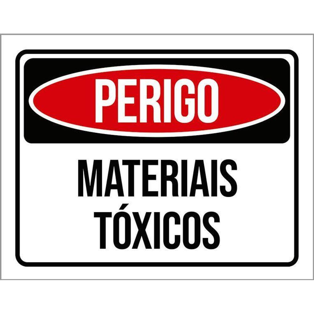 Kit 3 Placas Sinalização Perigo Materiais Tóxicos