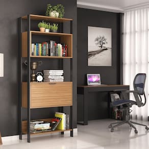 Estante para Livros 3000 Mn/tx - 73 X 183 X 32 Cm Marrom/Preto