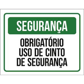 Placa Segurança Obrigatório Uso De Cinto De Segurança 36X46
