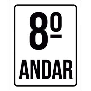 Kit 3 Placas Sinalização Ambiente Identificação 8º Andar