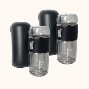 Kit 2X: Garrafa Vidro Com Infusor E Case Para Chá Ah Natu