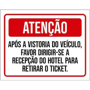 Kit 3 Placas Atenção Vistoria Veículo Dirigir-Se Recepção