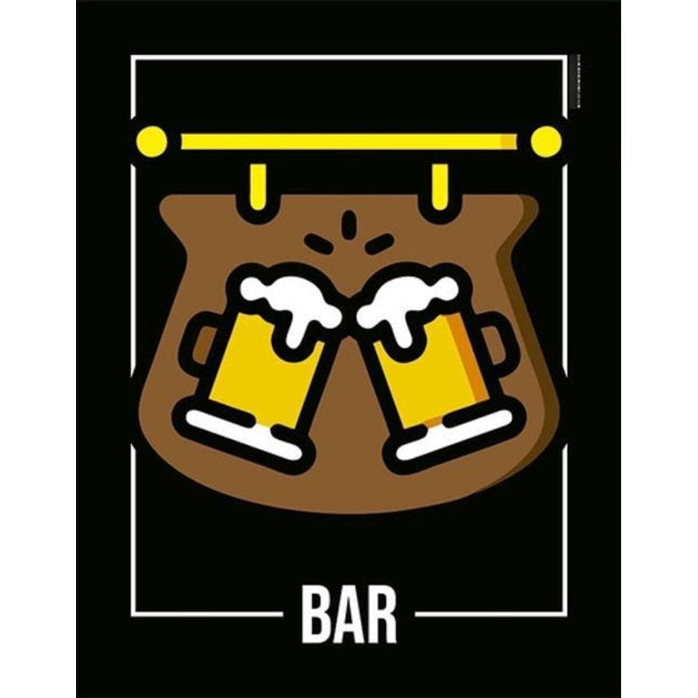 Kit 3 Placas Desenho - Bar