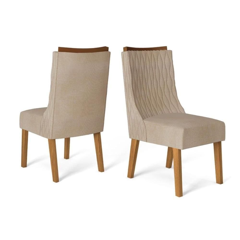 Cadeira Sala De Jantar Jade Cedro-linho Saara Dj Móveis