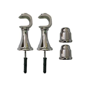 Kit 2 Suporte Para Varão Cortina Com Ponteira 28Mm Cromado