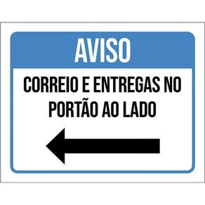 Kit 3 Placa Aviso Entregas Portão Ao Lado Seta 36X46