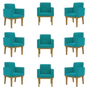 Kit 09 Poltronas Decorativa Reforçada Balaqui Decor Cor:azul Turquesa