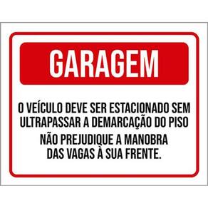 Kit 3 Placas Sinalização - Garagem Demarcação Piso