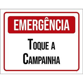 Placa Sinalização - Emergência Toque Campainha 36X46