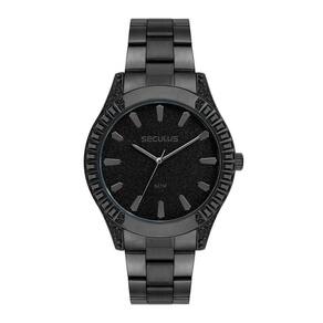 Relógio Seculus Feminino Ref: 77305Lpsvps3 Fashion Black