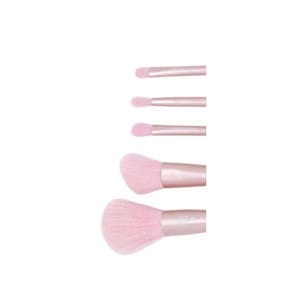 Kit Pincel De Maquiagem 6 Peças Esfumar Rosa E Dourado