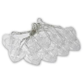 Cordão Luminado Com 20 Pregadores Coração Led Pilha Aa