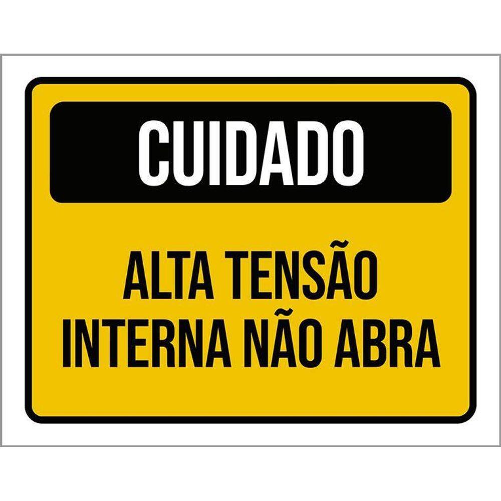 Kit 3 Placas Cuidado Alta Tensão Não Abra