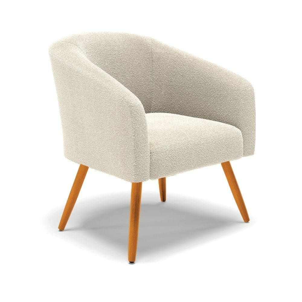 Poltrona Decorativa Pé Palito Castanho Stella Bouclê D03 - D`rossi Cor Verde