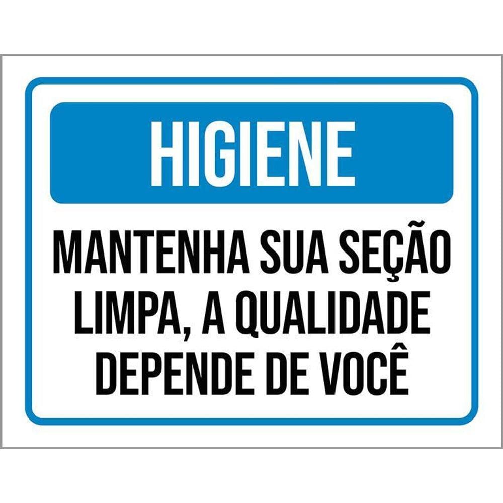 Kit 3 Placas Higiene Mantenha Sua Seção Limpa