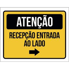 Kit 3 Placas Atenção Recepção Entrada Ao Lado