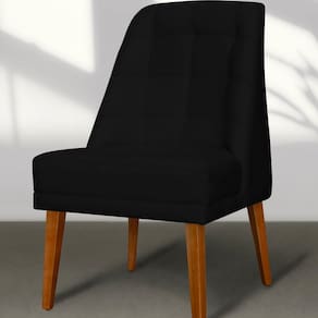 Kit 04 Cadeiras de Jantar Paris Suede Preto