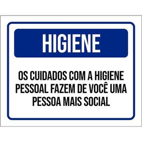 Placa Sinalização - Higiene Cuidados Higiene Pessoal 36X46