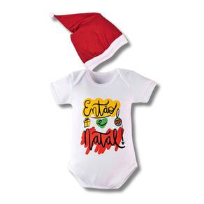 Body Bebe então é natal + gorro Roupinha Menino Menina