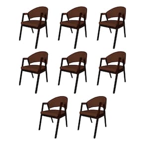 Kit 8 Cadeiras De Jantar Madeira Maciça Castanho Premium Helen Facto Whisk