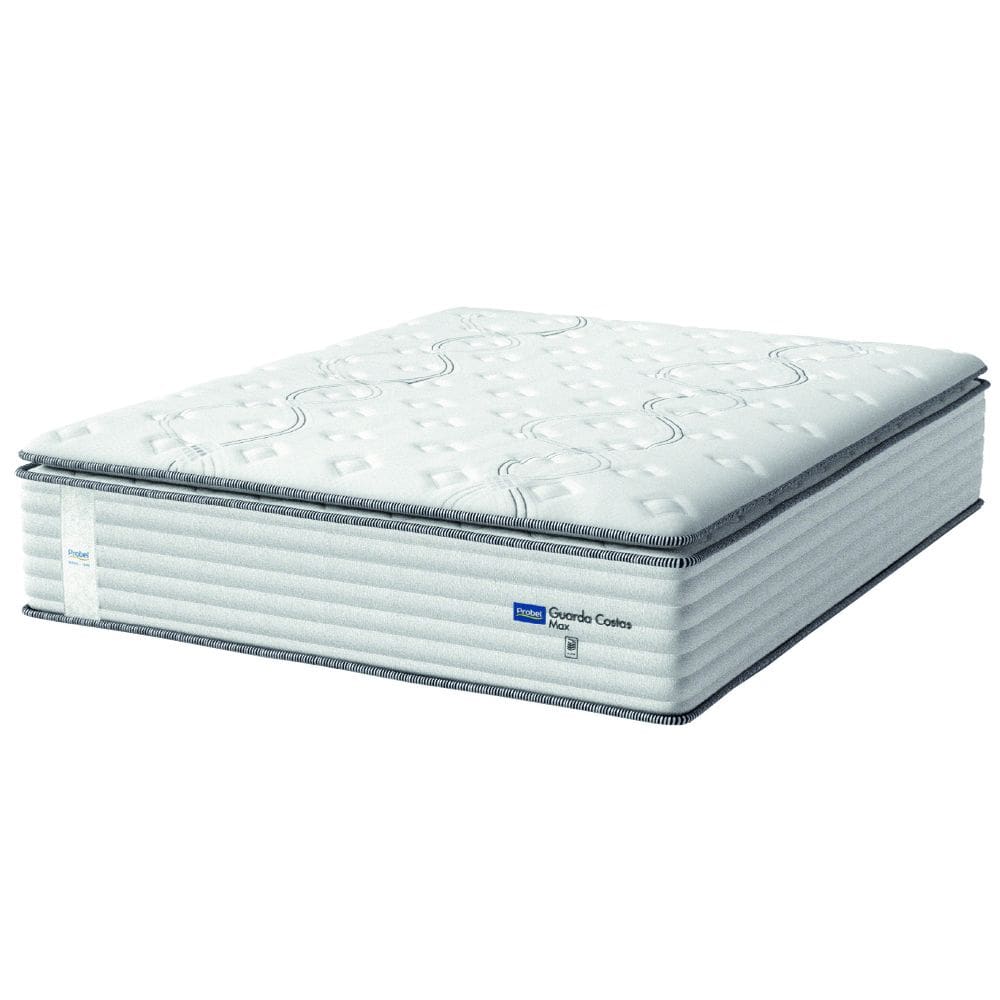 Colchão Casal Queen Molas Guarda Costas Max Com Pillow 158x198x40cm Branco/Cinza Probel