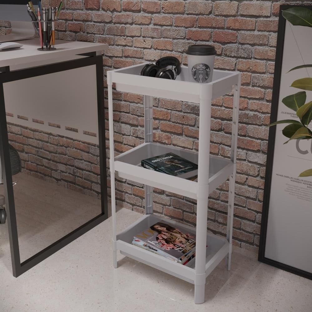 Estante Geo Multiuso Organizador Compacto 3 Prateleiras 76cm