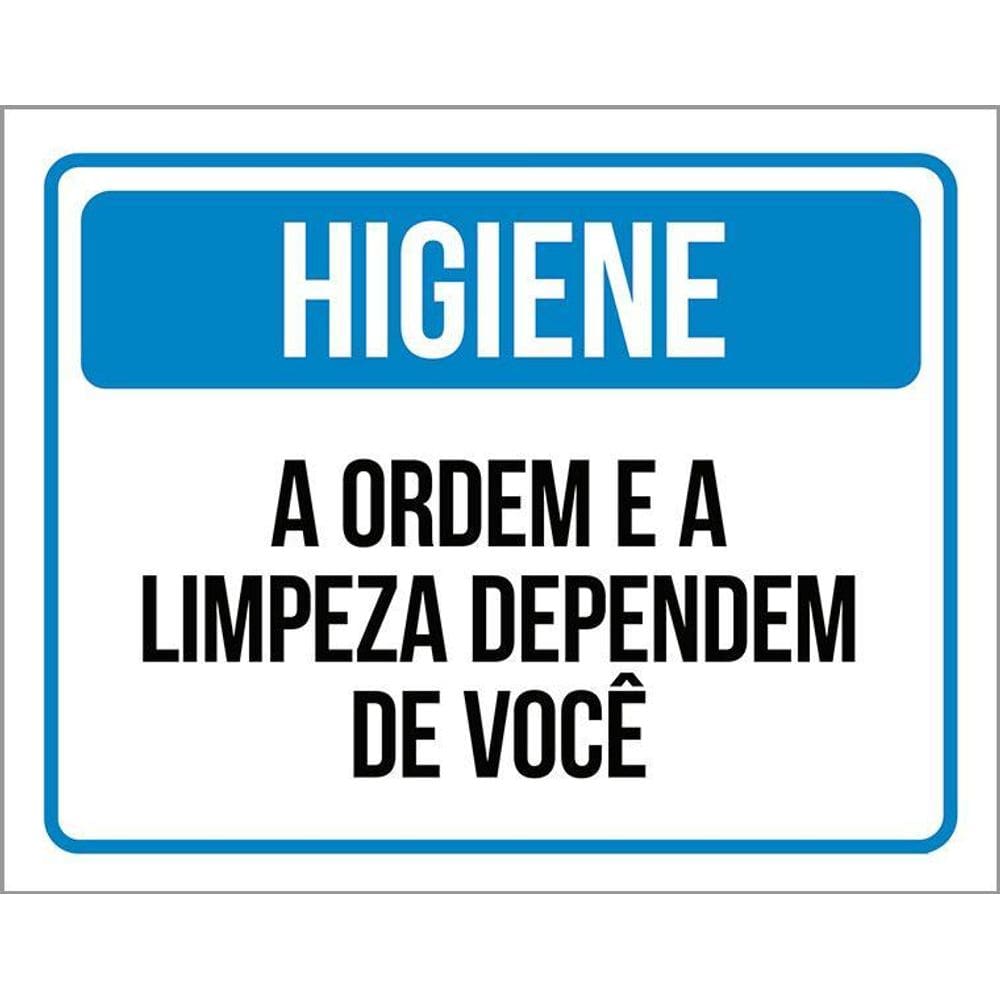 Kit 3 Placas Higiene A Ordem E Limpeza Dependem De Você