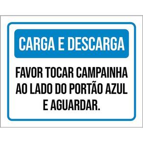 Placa Sinalização - Carga Descarga Tocar Campainha 36X46