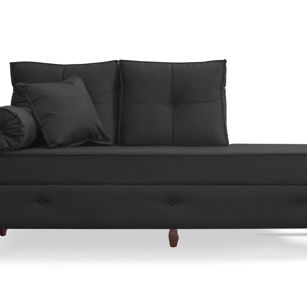 Recamier Calçadeira Cancun 138cm X 85cm X 80cm Preto