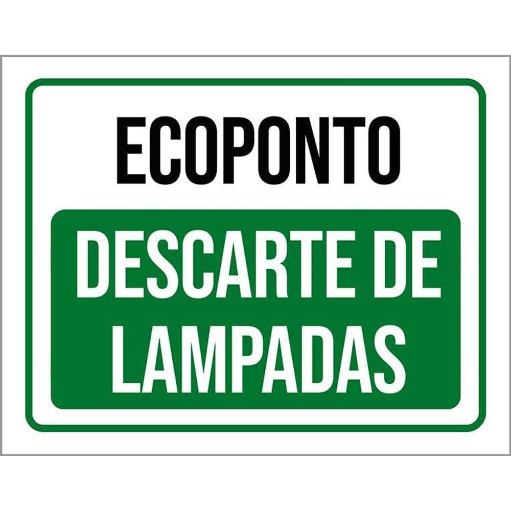 Kit 3 Placas Ecoponto Descarte De Lampadas