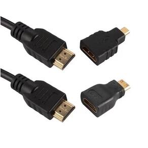 3 em 1 CABO HDMI, DE BORRACHA, COM ADAPTADORES