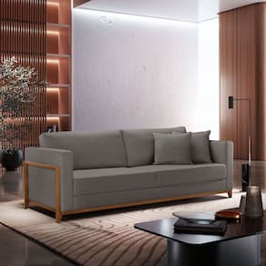 Sofá Paris 03 Lugares 194 Cm - Boucle Cinza