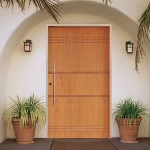 Porta Pivotante Belíssima Imbuia 7 Padrão Batente 14 Puxador Tubo 60cm 140 X 210 Esquerdo Natural