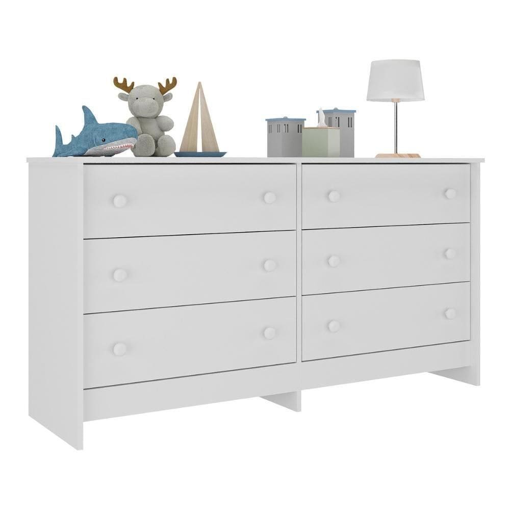 Cômoda Infantil 136cm Com 6 Gavetas  Multimóveis Branco