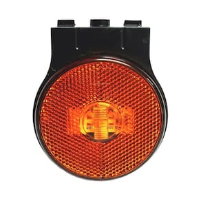 Lanterna Lateral Led Carreta Baú Com Suporte Ambar 65Mm