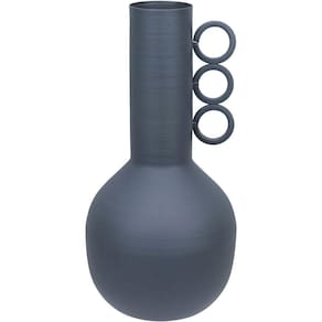 Vaso Decorativo Enfeite Casa Aparador Garrafa Home&co Metal 22x10x10cm Cinza