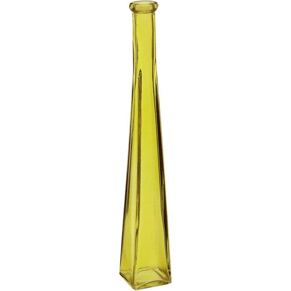 Vaso Decorativo Enfeite Casa Floreiro Home&co Vidro 30x5x5cm Amarelo