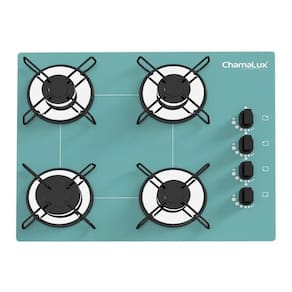 Fogão Cooktop 4 Bocas Ultra Chama Verde Água Chamalux